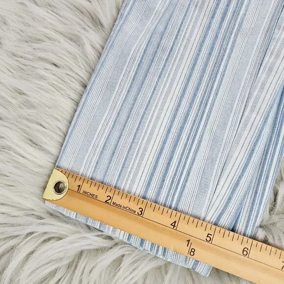 American Eagle AE High Waisted Stretch Mom Jeans Striped Blue White Size 0 Reg - Picture 15 of 16